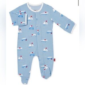 Magnetic Me onesie - blue polar bear print (0-3)